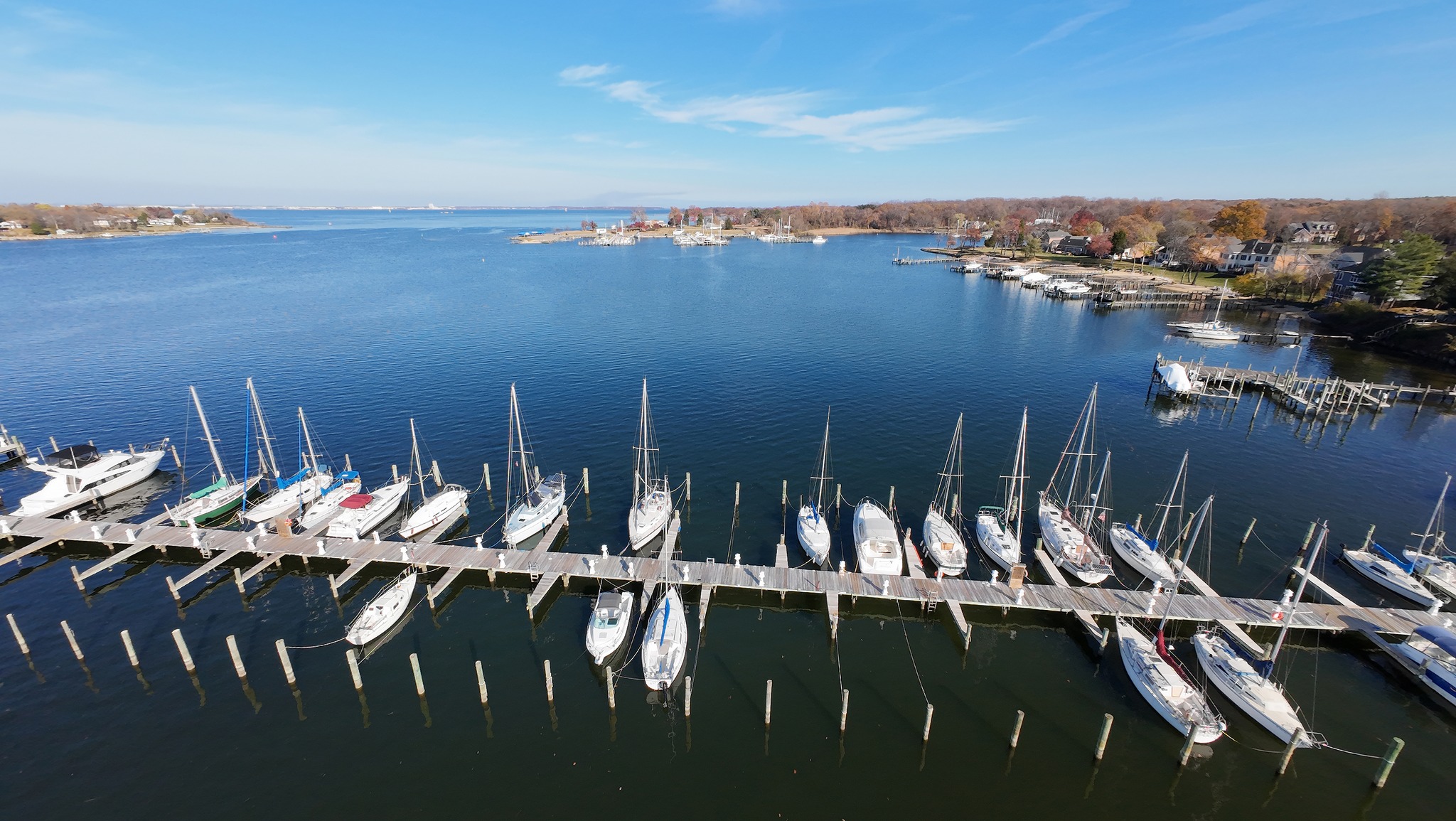 Lift slips and marina aerial